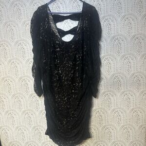 Torrid Womens Plus Size 4 Dress Lace Cheeta Print NWT Bows Sexy Date Night Black